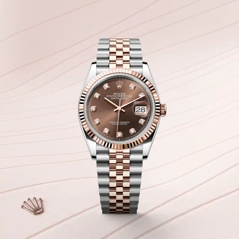 Rolex Datejust 36 Oyster, 26 mm, čelik Oystersteel i Everose zlato, Rebrasti m126231-0053 at Malalan.webp
