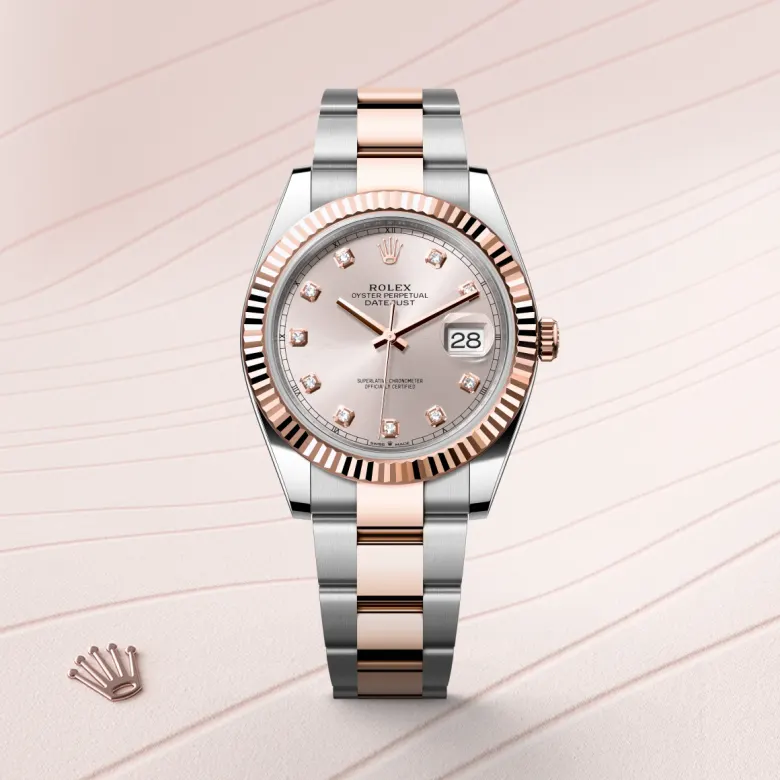 Rolex Datejust 41 Oyster, 26 mm, čelik Oystersteel i Everose zlato, Rebrasti m126331-0007 at Malalan.webp