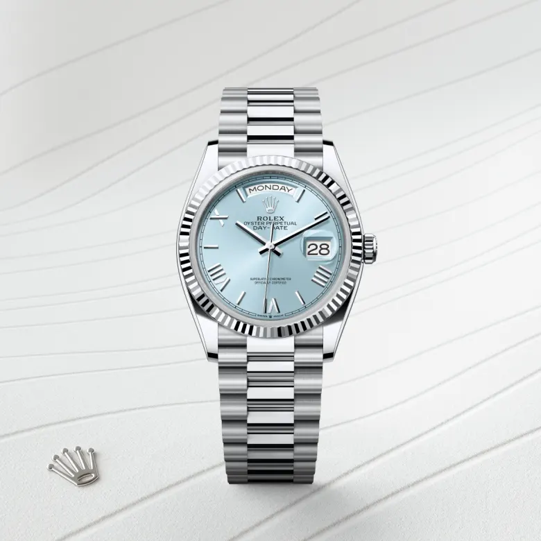 Rolex Day-Date 36 Oyster, 36 mm, platinum, Fluted m128236-0018 at Malalan.webp