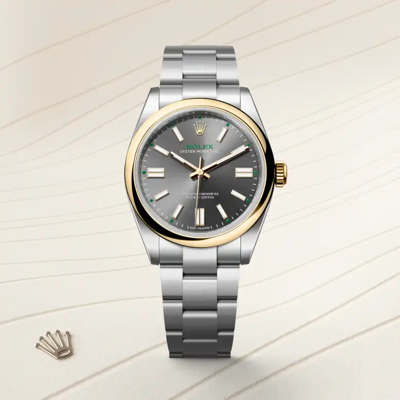 Rolex Oyster Perpetual 41 Oyster, 41 mm, Oystersteel and yellow gold, Domed m134303-0001 at Malalan.webp