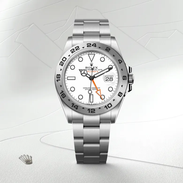 Rolex Explorer II Oyster, 42 mm, Oyster čelik, Fiksan, 24-satna gradacija m226570-0001 at Malalan.webp