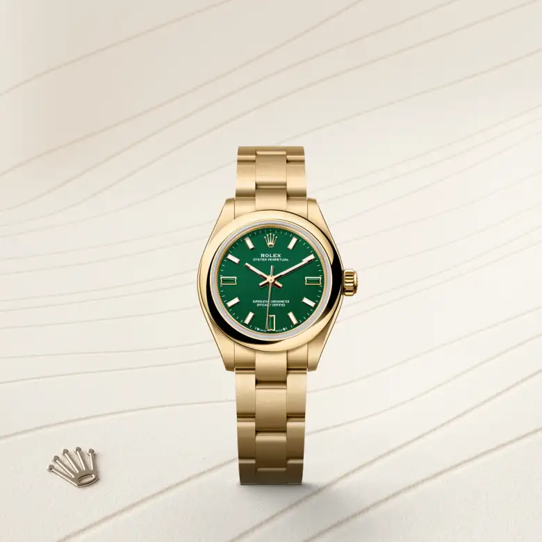 Rolex Oyster Perpetual 28 Oyster, 28 mm, yellow gold, Domed m276208-0002 at Malalan.webp