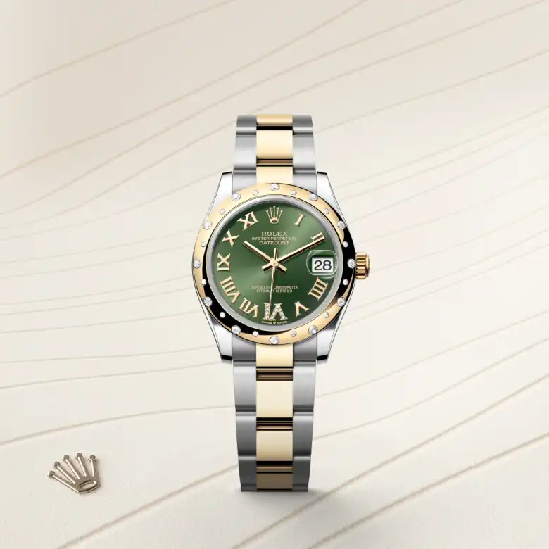 Rolex Datejust 31 Oyster, 26 mm, čelik Oystersteel, žuto zlato i dijamanti, Zaobljen, s dijamantima m278343rbr-0015 at Malalan.webp