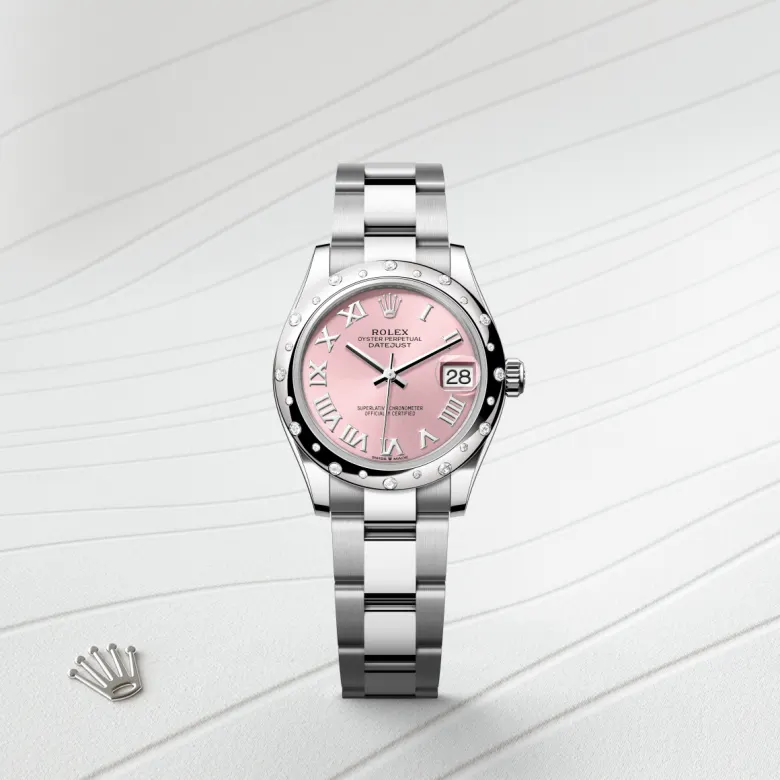 Rolex Datejust 31 Oyster, 36 mm, čelik Oystersteel, bijelo zlato i dijamanti, Zaobljen, s dijamantima m278344rbr-0021 at Malalan.webp