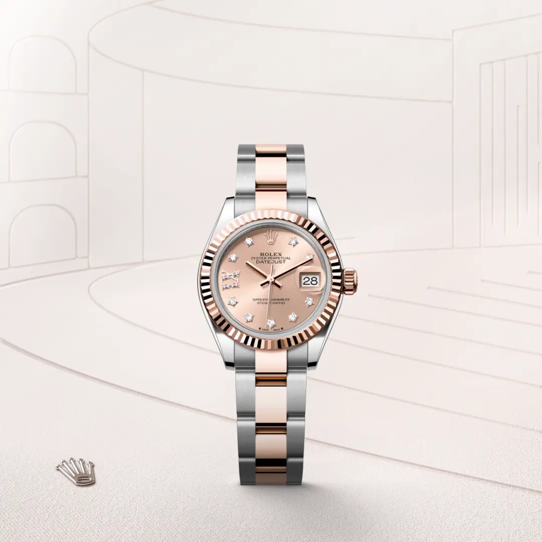 Rolex Lady-Datejust Oyster, 26 mm, čelik Oystersteel i Everose zlato, Rebrasti m279171-0028 at Malalan.webp