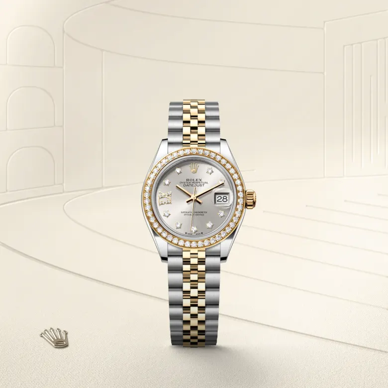 Rolex Lady-Datejust Oyster, 28 mm, Oystersteel, yellow gold and diamonds, Set with diamonds m279383rbr-0003 at Malalan.webp