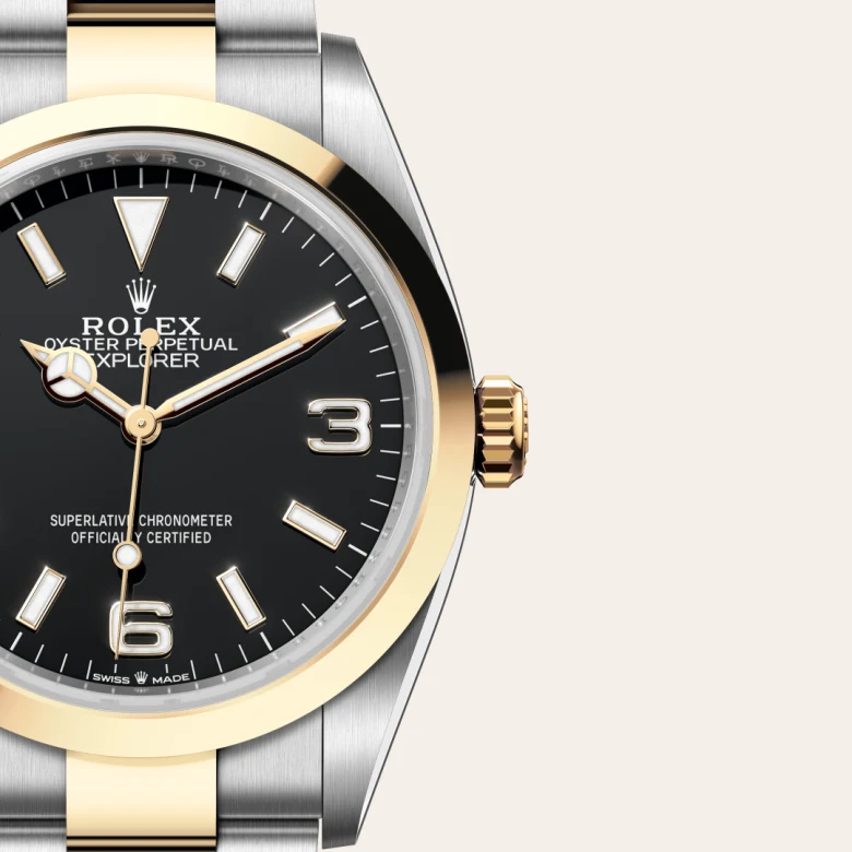 Rolex Explorer 36 Oyster, 36 mm, Oystersteel and yellow gold, Smooth m124273-0001 at Malalan.webp
