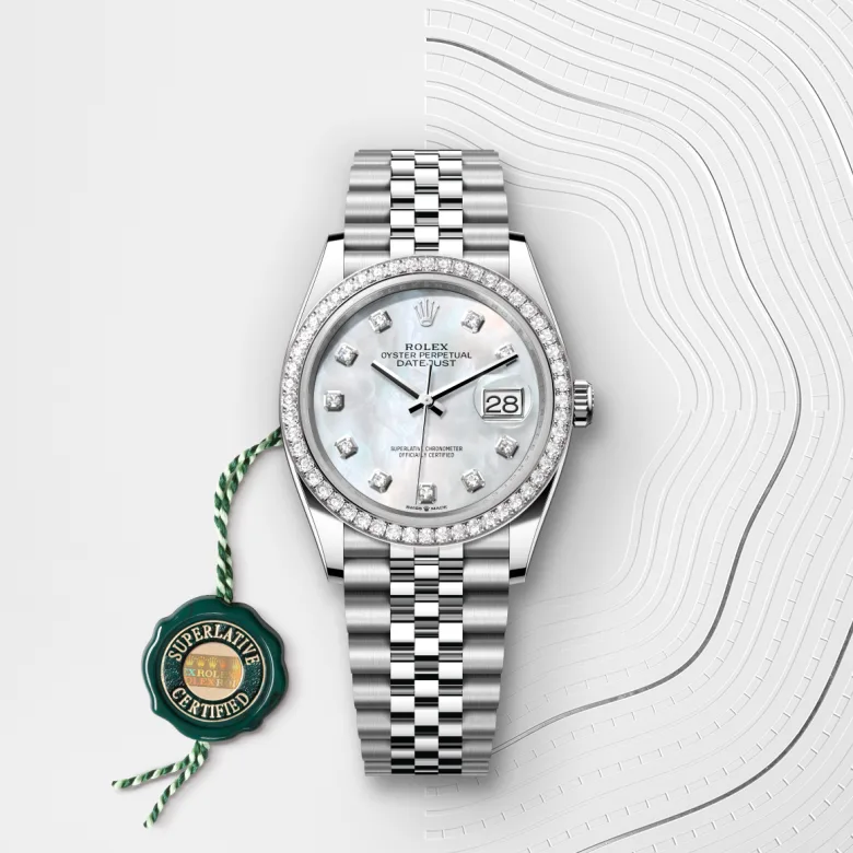 Rolex Datejust 36 Oyster, 36 mm, čelik Oystersteel, bijelo zlato i dijamanti, S ugrađenim dijamantima m126284rbr-0011 at Malalan.webp