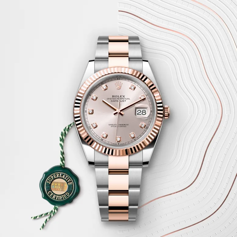 Rolex Datejust 41 Oyster, 26 mm, čelik Oystersteel i Everose zlato, Rebrasti m126331-0007 at Malalan.webp