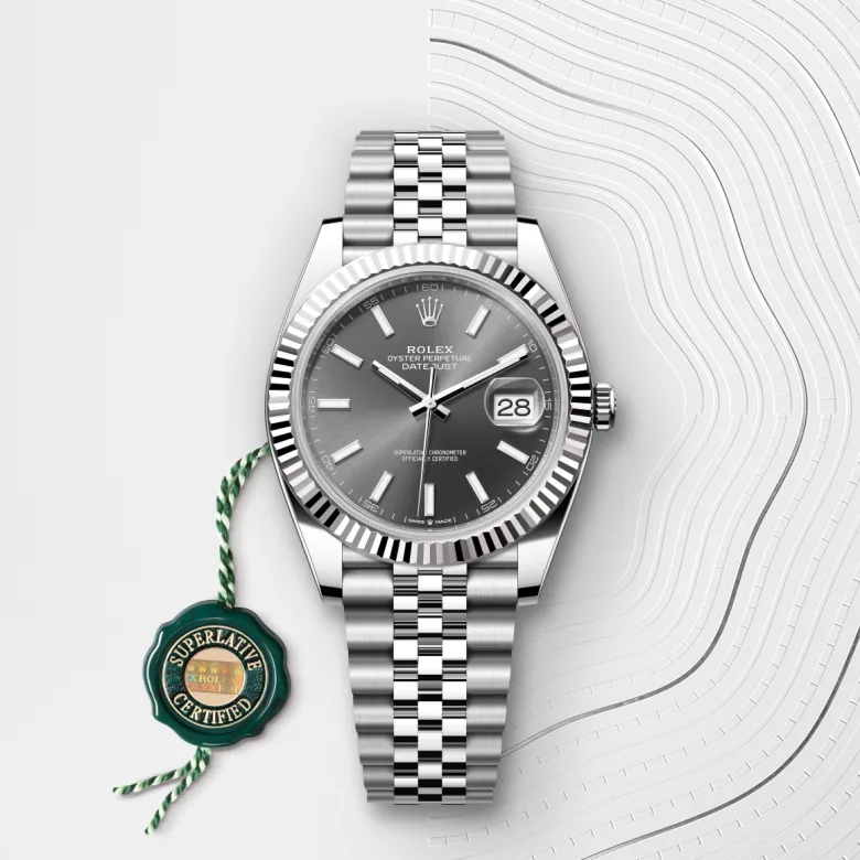 Rolex Datejust 41 Oyster, 34 mm, čelik Oystersteel i bijelo zlato, Rebrasti m126334-0014 at Malalan.webp