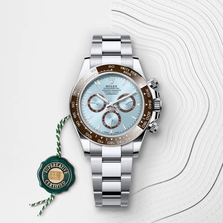 Rolex Cosmograph Daytona Oyster, 40 mm, platina, Kostanjevo rjav Cerachrom v enem kosu iz keramike oblikovane številke in gradacije m126506-0001 pri Malalanu.webp