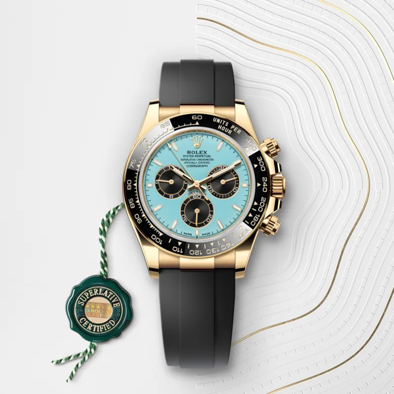 Rolex Cosmograph Daytona Oyster, 40 mm, rumeno zlato, Črna keramična Cerachrom luneta v enem delu z oblikovano tahimetrično skalo m126518ln-0014 pri Malalanu.webp