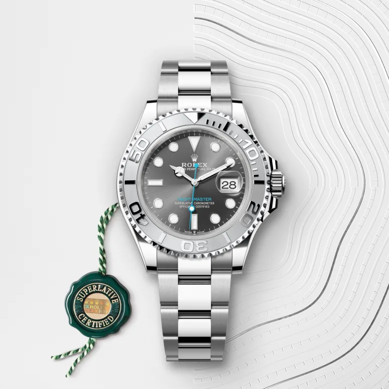 Rolex Yacht-Master 40 Oyster, 40 mm, Oystersteel and platinum, Platinum bidirectional rotatable 60-minute graduated with raised numerals m126622-0001 at Malalan.webp