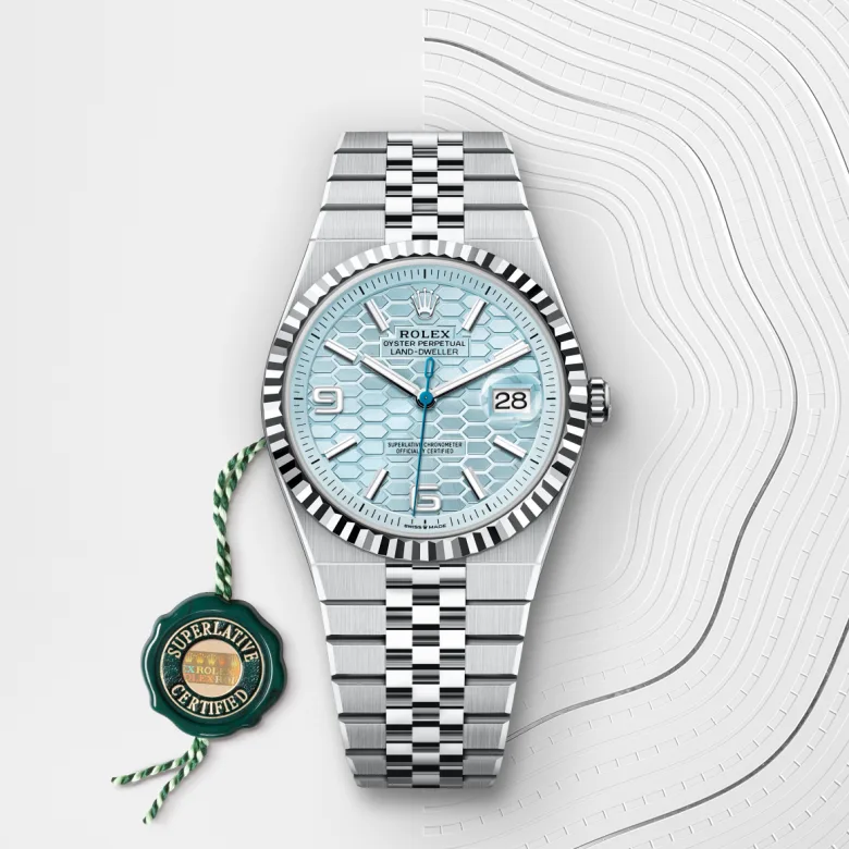 Rolex Land-Dweller 36 Oyster, 40 mm, platina, Nazobčano m127336-0001 pri Malalanu.webp