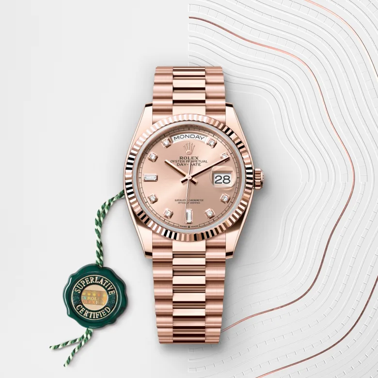 Rolex Day-Date 36 Oyster, 36 mm, Everose gold, Fluted m128235-0009 at Malalan.webp