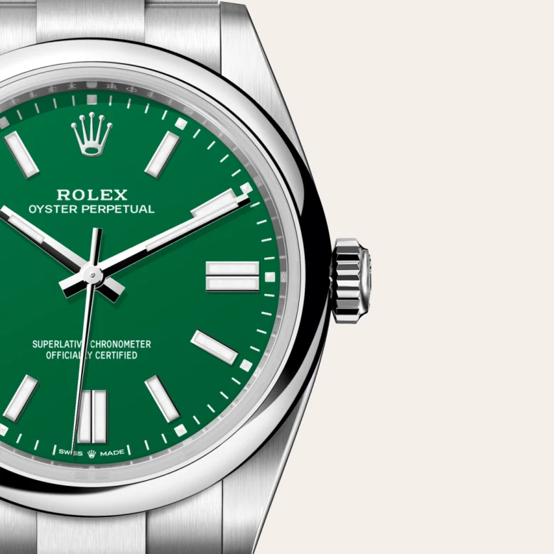 Rolex Oyster Perpetual 41 Oyster, 41 mm, Oystersteel, Domed m134300-0004 at Malalan.webp