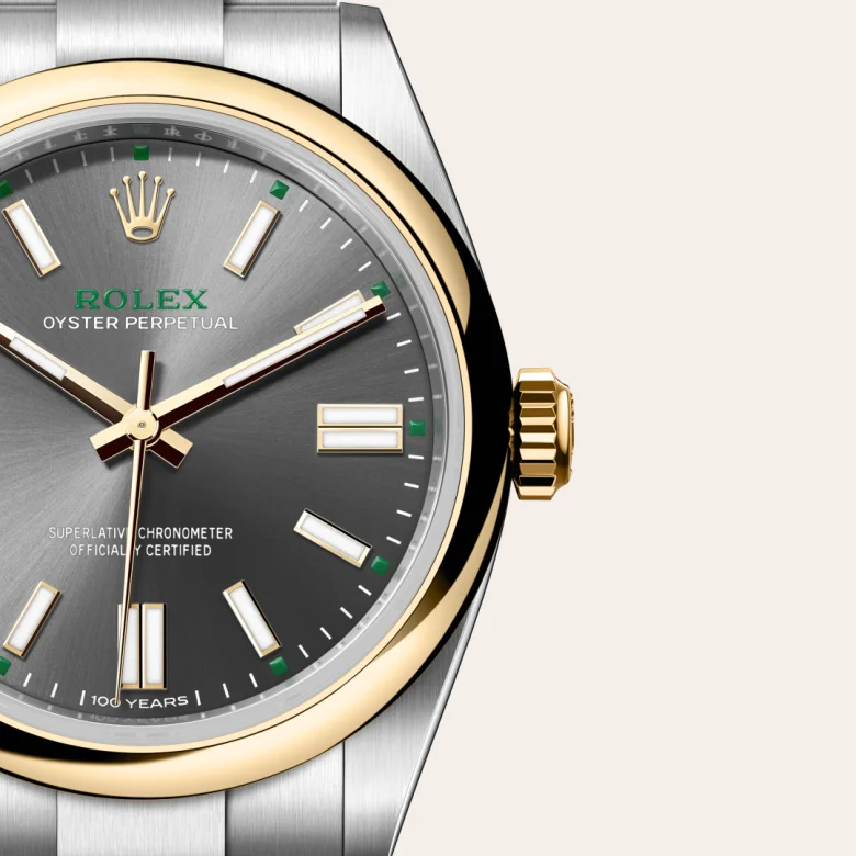 Rolex Oyster Perpetual 41 Oyster, 41 mm, Oystersteel and yellow gold, Domed m134303-0001 at Malalan.webp