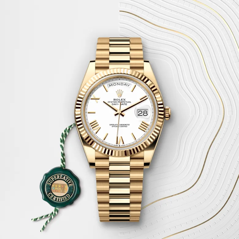 Rolex Day-Date 40 Oyster, 40 mm, rumeno zlato, Nazobčano m228238-0042 pri Malalanu.webp