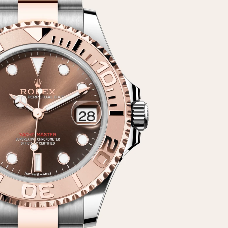 Rolex Yacht-Master 37 Oyster, 26 mm, čelik Oystersteel i Everose zlato, Dvosmjerni, rotirajući sa 60-minutnom gradacijom, s izdignutim brojkama od Everose zlata m268621-0003 at Malalan.webp