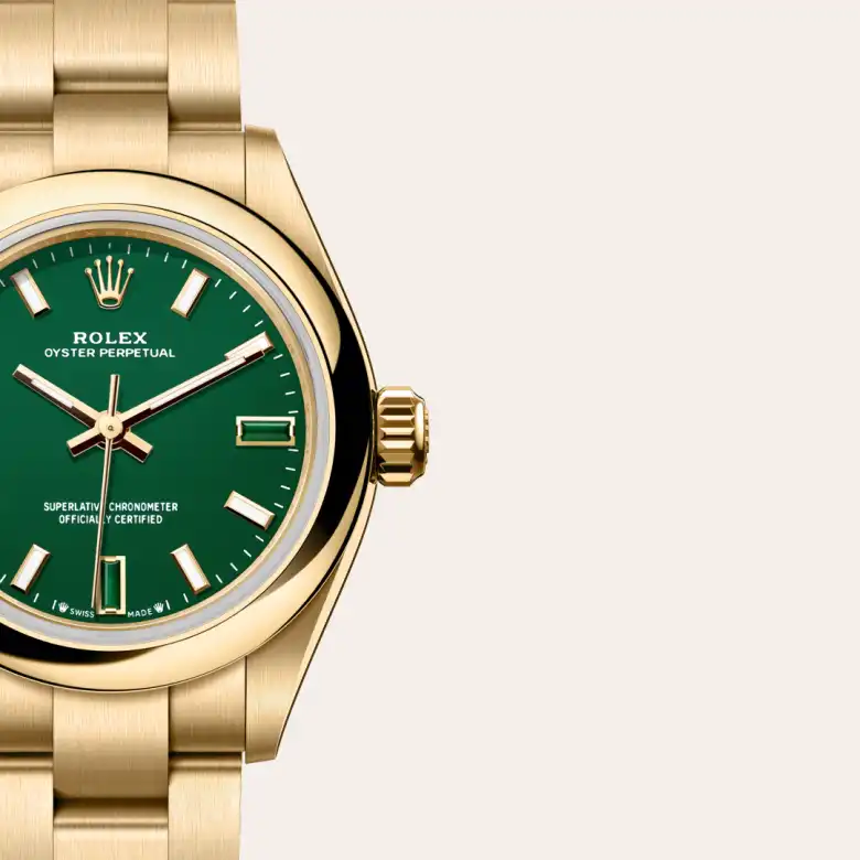 Rolex Oyster Perpetual 28 Oyster, 28 mm, yellow gold, Domed m276208-0002 at Malalan.webp