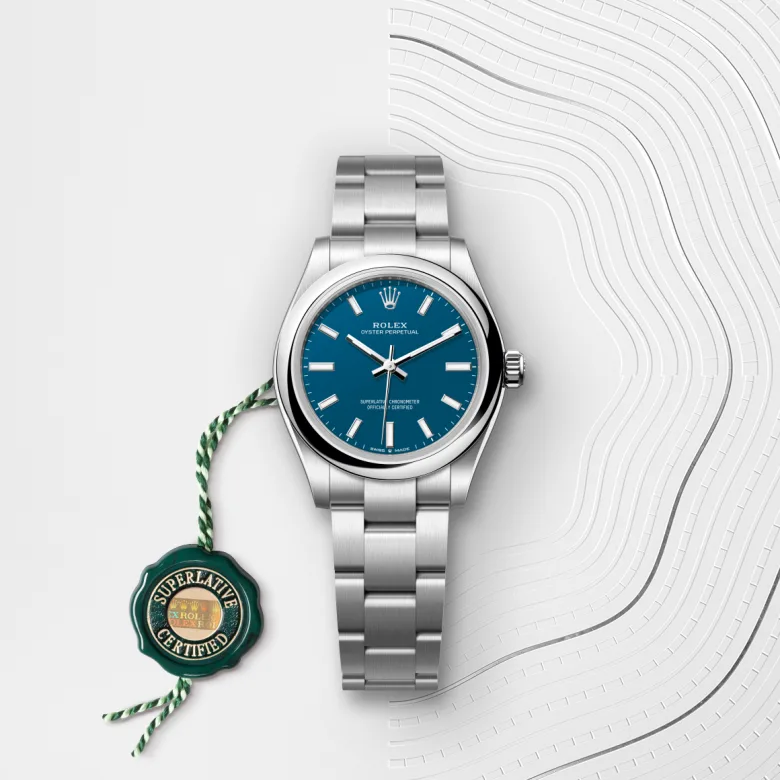 Rolex Oyster Perpetual 31 Oyster, 31 mm, Oystersteel jeklo, Izbočena m277200-0017 pri Malalanu.webp
