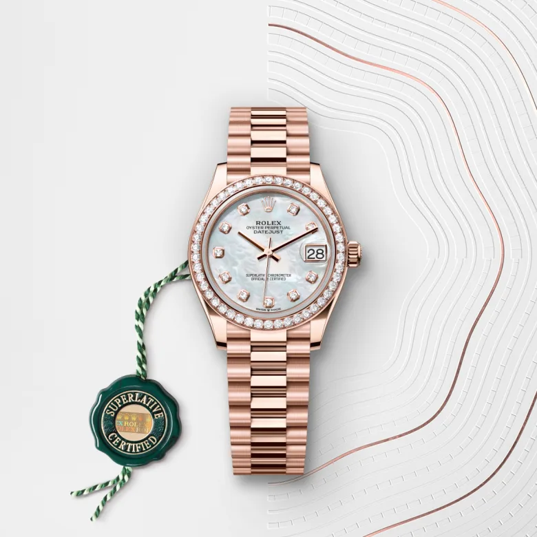 Rolex Datejust 31 Oyster, 31 mm, Everose zlato i dijamanti, S ugrađenim dijamantima m278285rbr-0005 at Malalan.webp