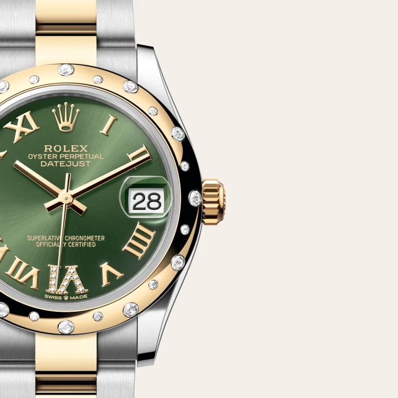 Rolex Datejust 31 Oyster, 26 mm, čelik Oystersteel, žuto zlato i dijamanti, Zaobljen, s dijamantima m278343rbr-0015 at Malalan.webp