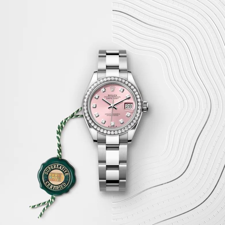 Rolex Lady-Datejust Oyster, 28 mm, Oystersteel, white gold and diamonds, Set with diamonds m279384rbr-0004 at Malalan.webp