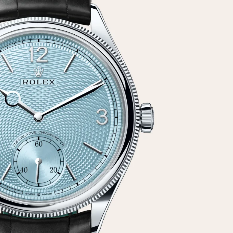 Rolex 1908 39 mm, platina, polirano, Zaobljeni i rebrasti m52506-0003 at Malalan.webp
