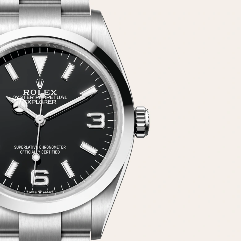 Rolex Explorer 36 Oyster, 36 mm, Oystersteel, Smooth m124270-0001 at Malalan.webp
