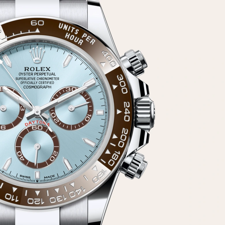Rolex Cosmograph Daytona Oyster, 40 mm, platina, Kostanjevo rjav Cerachrom v enem kosu iz keramike oblikovane številke in gradacije m126506-0001 pri Malalanu.webp
