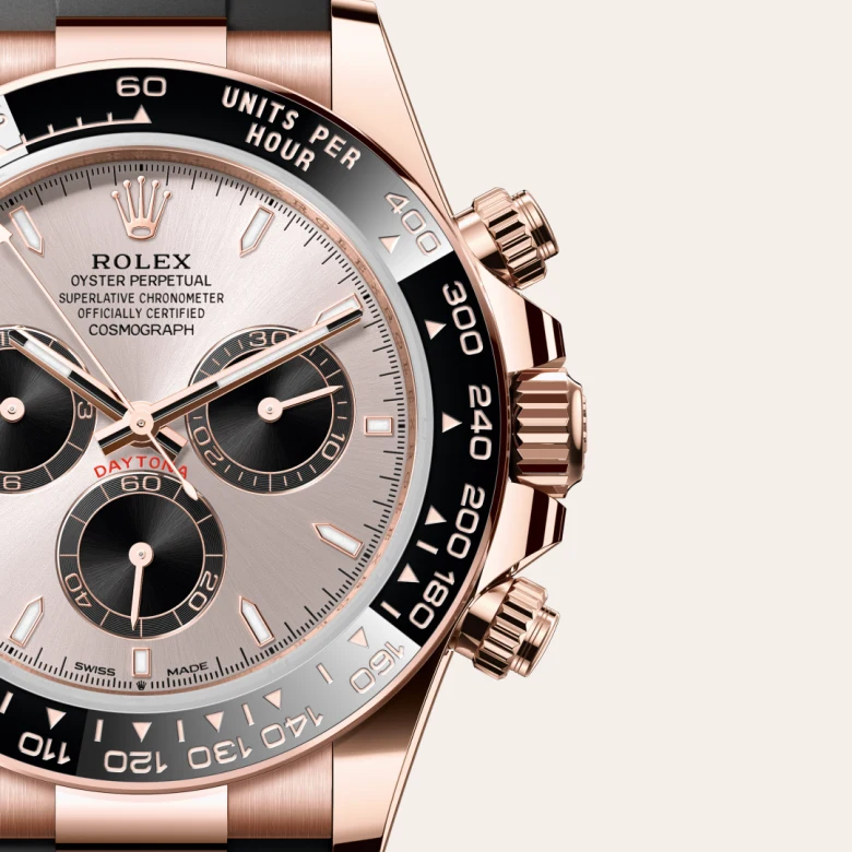 Rolex Cosmograph Daytona Oyster, 40 mm, Everose zlato, Črna keramična Cerachrom luneta v enem delu z oblikovano tahimetrično skalo m126515ln-0006 pri Malalanu.webp
