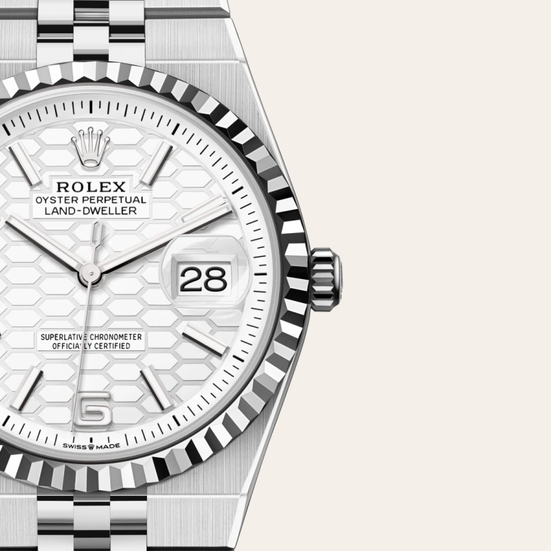Rolex Land-Dweller 36 Oyster, 36 mm, Oystersteel and white gold, Fluted m127234-0001 at Malalan.webp
