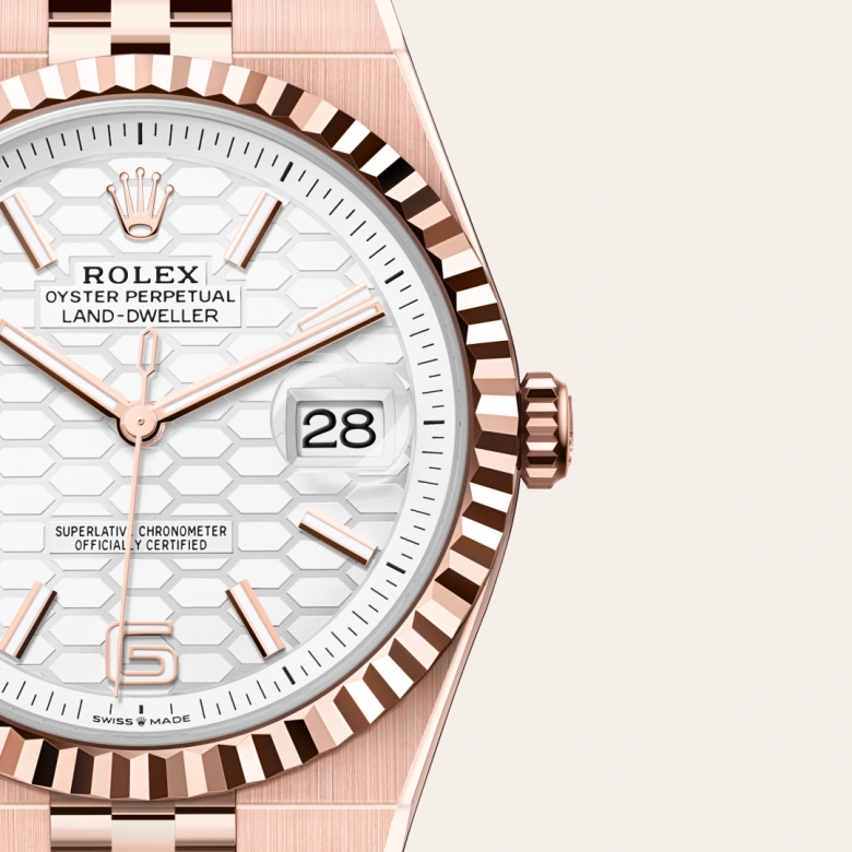 Rolex Land-Dweller 36 Oyster, 40 mm, Everose zlato, Nazobčano m127335-0001 pri Malalanu.webp