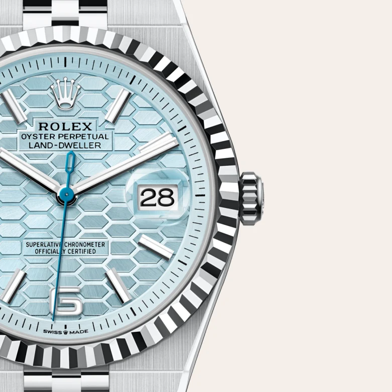 Rolex Land-Dweller 36 Oyster, 40 mm, platina, Nazobčano m127336-0001 pri Malalanu.webp