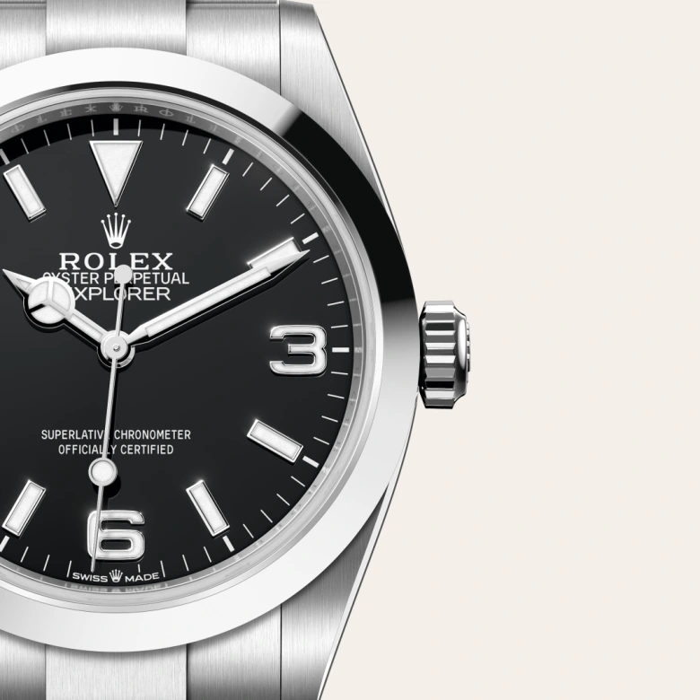 Rolex Explorer 40 Oyster, 40 mm, Oystersteel jeklo, Gladka m224270-0001 pri Malalanu.webp