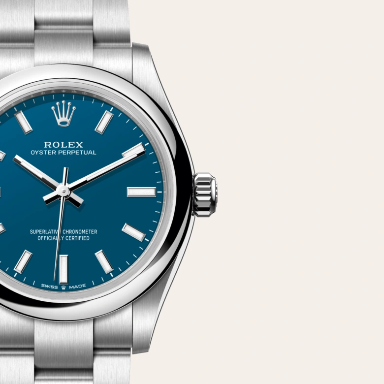 Rolex Oyster Perpetual 31 Oyster, 31 mm, Oystersteel jeklo, Izbočena m277200-0017 pri Malalanu.webp