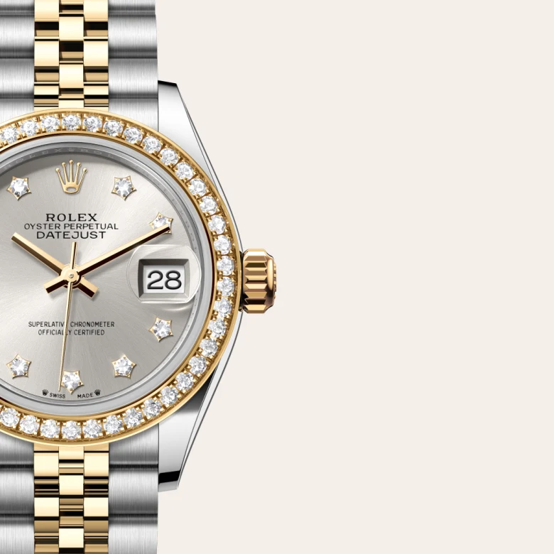 Rolex Lady-Datejust Oyster, 28 mm, Oystersteel, yellow gold and diamonds, Set with diamonds m279383rbr-0003 at Malalan.webp