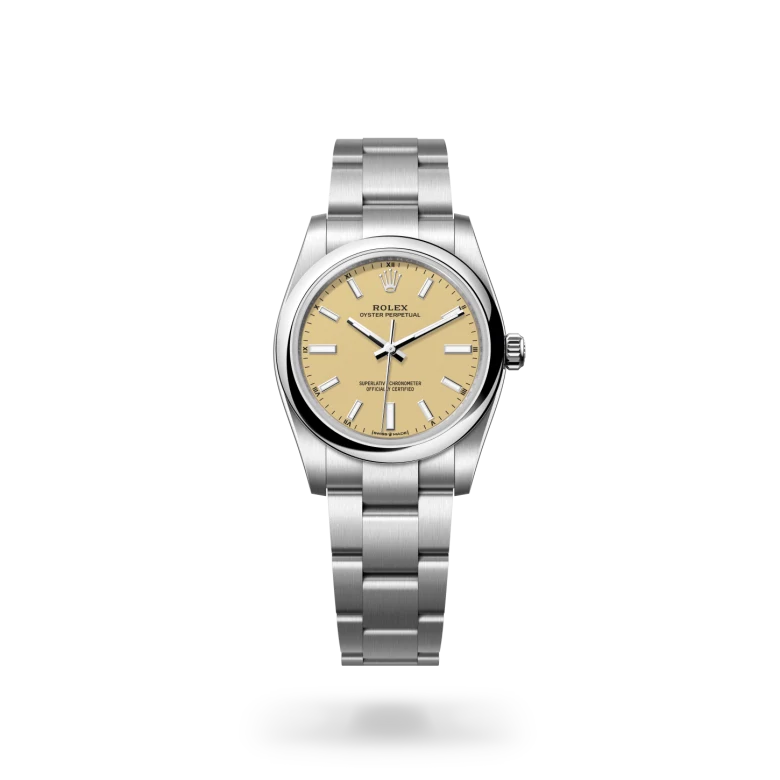 Rolex Oyster Perpetual 34 Oyster, 34 mm, Oystersteel jeklo, Izbočena m124200-0007 pri Malalanu.webp