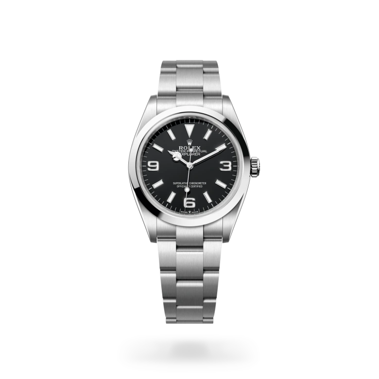Rolex Explorer 36 Oyster, 36 mm, Oystersteel, Smooth m124270-0001 at Malalan.webp