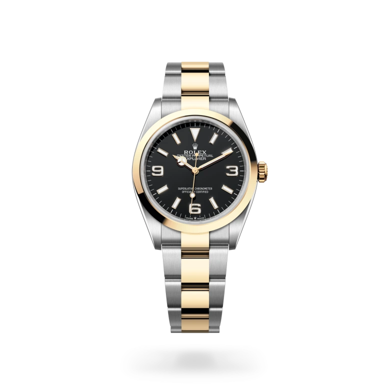 Rolex Explorer 36 Oyster, 36 mm, Oystersteel and yellow gold, Smooth m124273-0001 at Malalan.webp