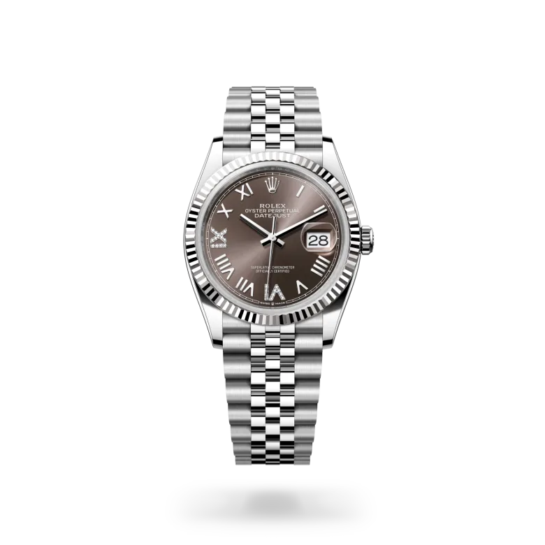 Rolex Datejust 36 Oyster, 34 mm, čelik Oystersteel i bijelo zlato, Rebrasti m126234-0071 at Malalan.webp