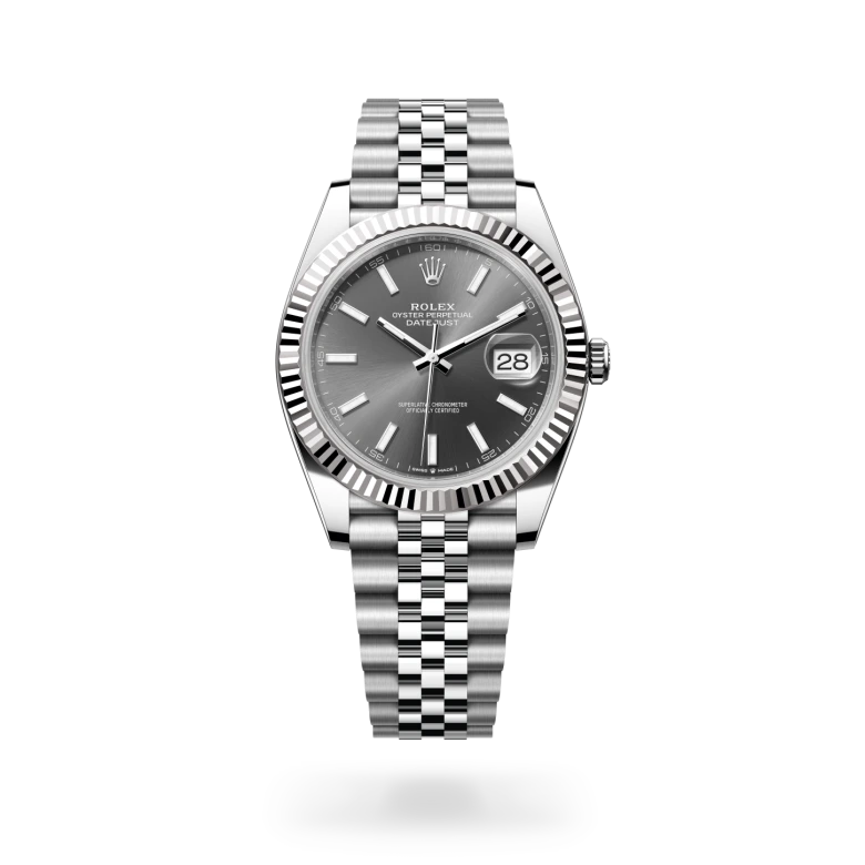 Rolex Datejust 41 Oyster, 34 mm, čelik Oystersteel i bijelo zlato, Rebrasti m126334-0014 at Malalan.webp