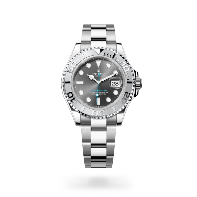Rolex Yacht-Master 40 Oyster, 40 mm, Oystersteel and platinum, Platinum bidirectional rotatable 60-minute graduated with raised numerals m126622-0001 at Malalan.webp