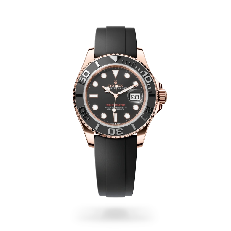 Rolex Yacht-Master 40 Oyster, 40 mm, Everose gold, Bidirectional rotatable 60-minute graduated bezel with matt black Cerachrom insert in ceramic, polished raised numerals and graduations m126655-0002 at Malalan.webp