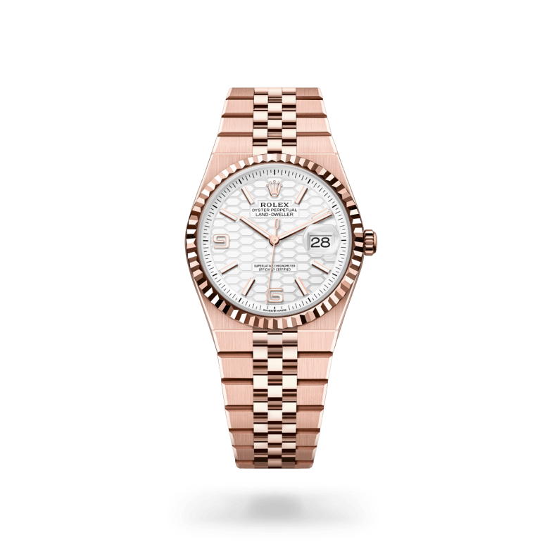 Rolex Land-Dweller 36 Oyster, 36 mm, Everose zlato, Nazobčano m127235-0001 pri Malalanu.webp