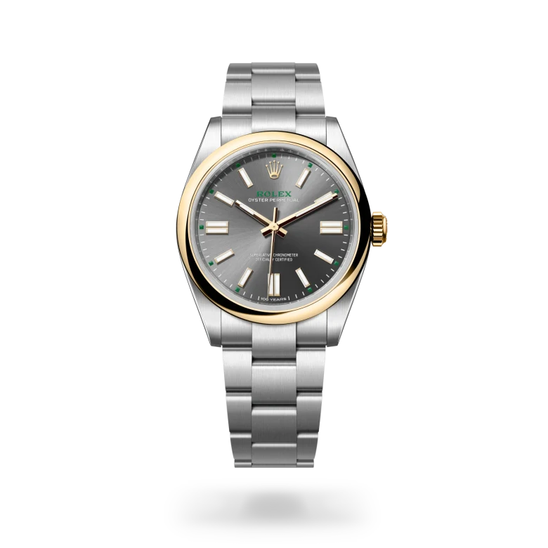 Rolex Oyster Perpetual 41 Oyster, 41 mm, Oystersteel and yellow gold, Domed m134303-0001 at Malalan.webp