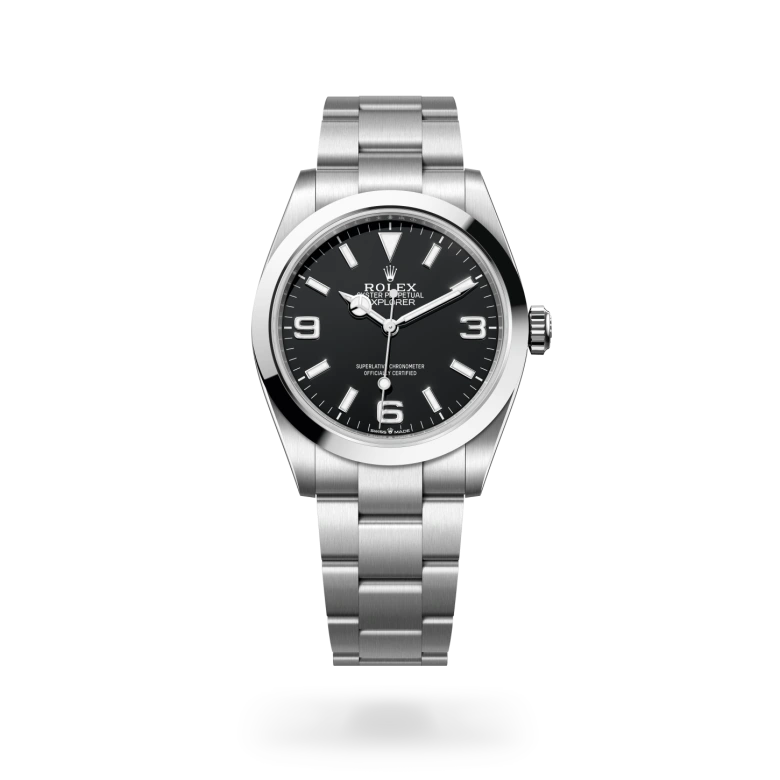 Rolex Explorer 40 Oyster, 40 mm, Oystersteel jeklo, Gladka m224270-0001 pri Malalanu.webp