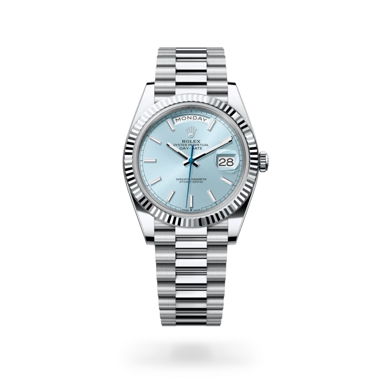 Rolex Day-Date 40 Oyster, 40 mm, platina, Rebrasti m228236-0018 at Malalan.webp