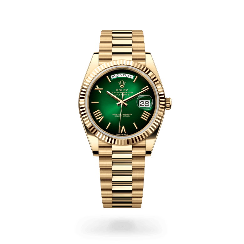 Rolex Day-Date 40 Oyster, 40 mm, rumeno zlato, Nazobčano m228238-0069 pri Malalanu.webp